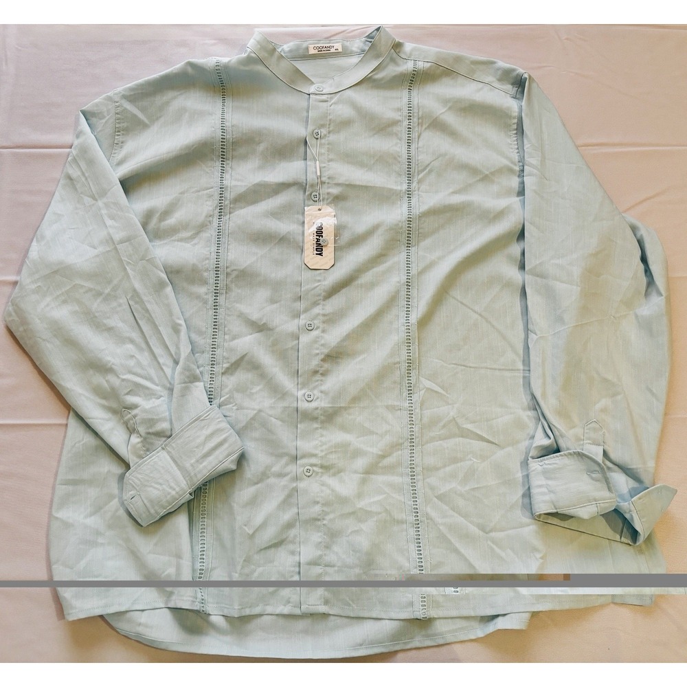 NWT Coofandy Blue‎ Long Sleeve Shirt 4XL
